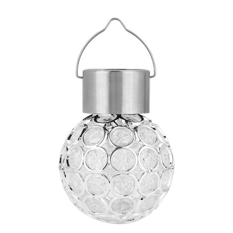 Boule Solaire Jardin Accrocher Extérieur Paysage Changement de Couleur LED Lampe Passerelle Lumière Blanc