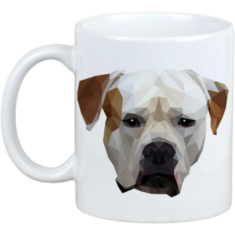 Bouledogue américain - Mug avec photo et inscription chien géométrique Art-Dog
