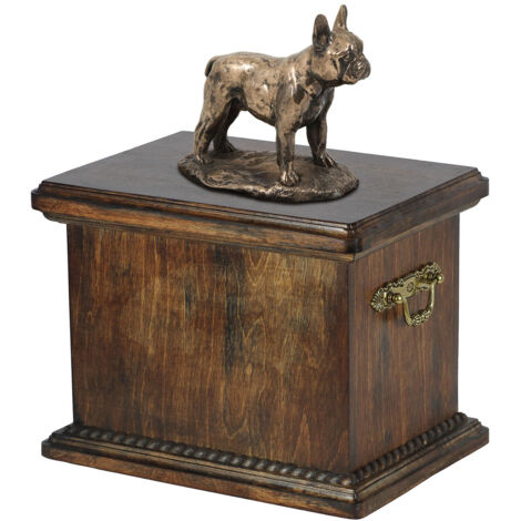 Bouledogue français III - Urne pour cendres de chien, urne avec statuette, urne élégante de style classique par Art-Dog