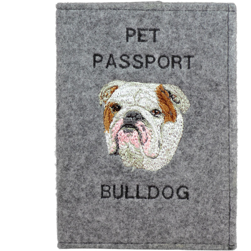 Bouledogue - Protège passeport pour chien, protège document, cadeau voyage de Art-Dog