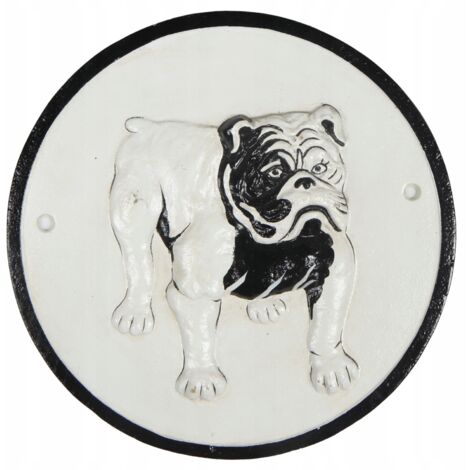 Bouledogue sur plaque ovale en fonte - Décoration à suspendre