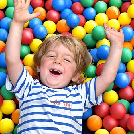 Boules colorées pour enfants Ø5.5cm dans un plastique souple pour piscines et gonflables