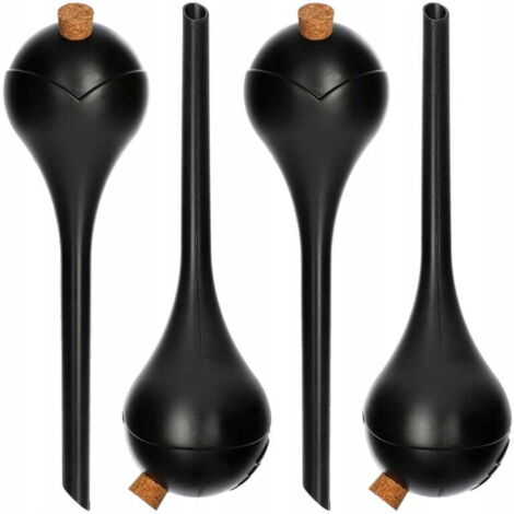 Boules d'arrosage pour plantes avec bouchons de pot, 4 pièces, noires