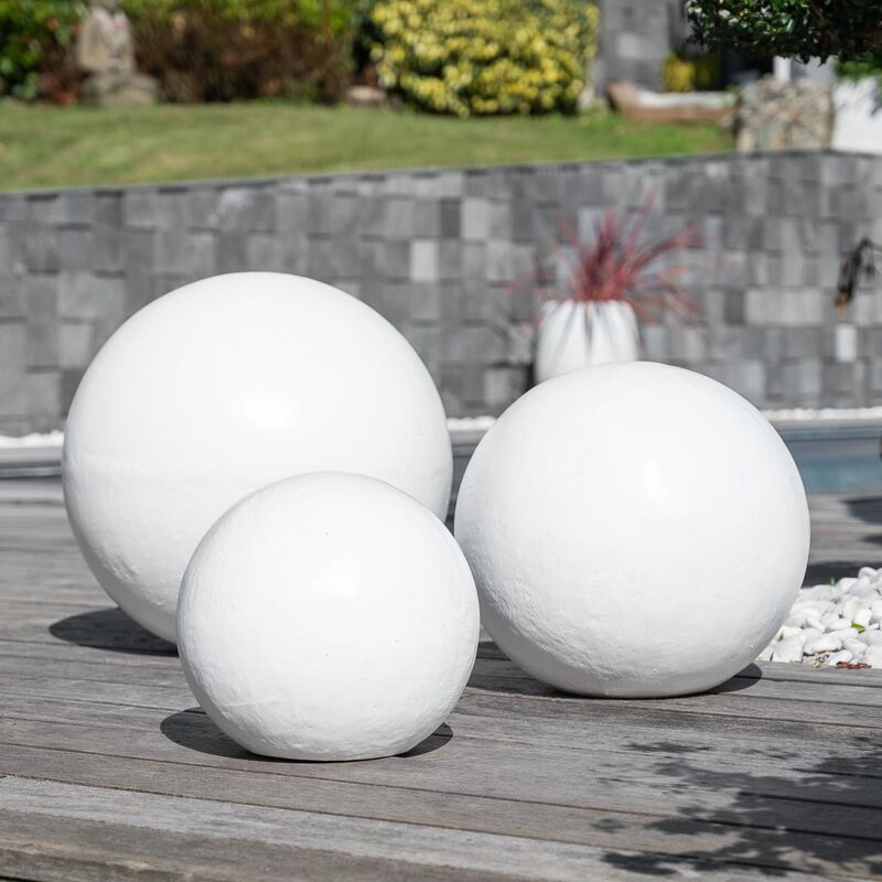 Wanda Collection - Boules déco design trio blanc - Blanc