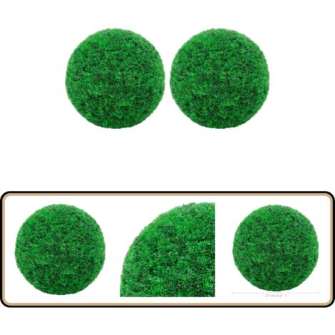 Boules de buis artificielles 2 pcs 27 cm - Balles De Buis Artificielles - Décoration Intérieur Extérieur - Plantes Artificielles - Verdure Synthétique - Boules De Sapin Artificielles