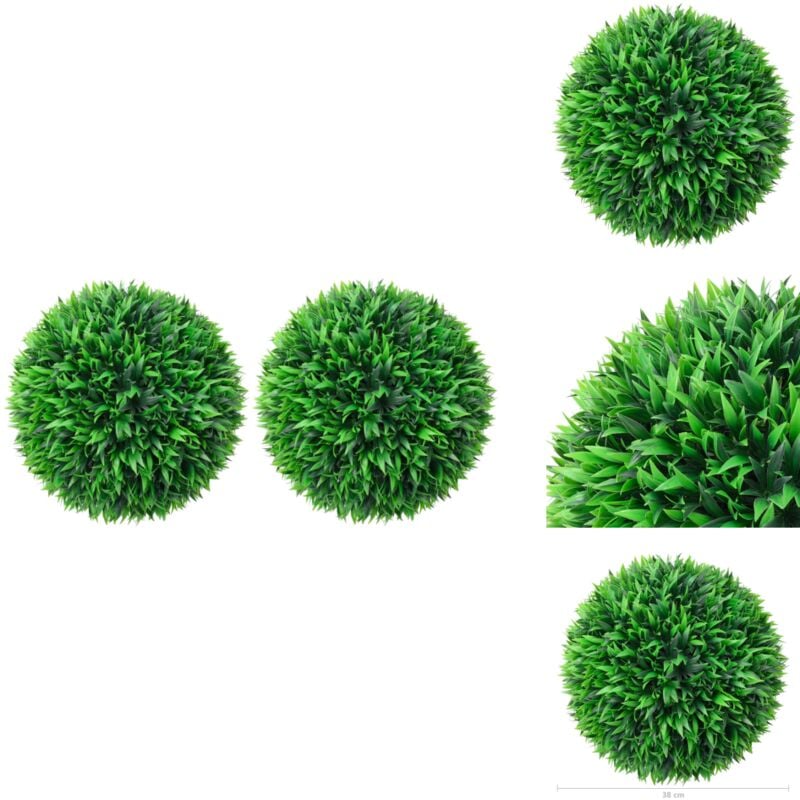 Vidaxl - Boules de buis artificielles 2 pcs 38 cm - Balles De Buis Artificielles - Décoration Intérieur Extérieur - Plantes Artificielles - Verdure