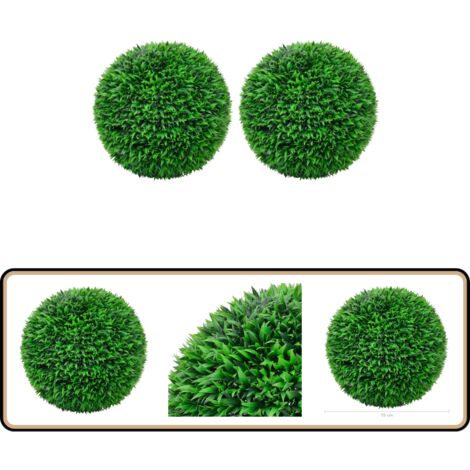 Boules de buis artificielles 2 pcs 55 cm - Balles De Buis Artificielles - Décoration Intérieur Extérieur - Plantes Artificielles - Verdure Artificielle - Boules Vertes