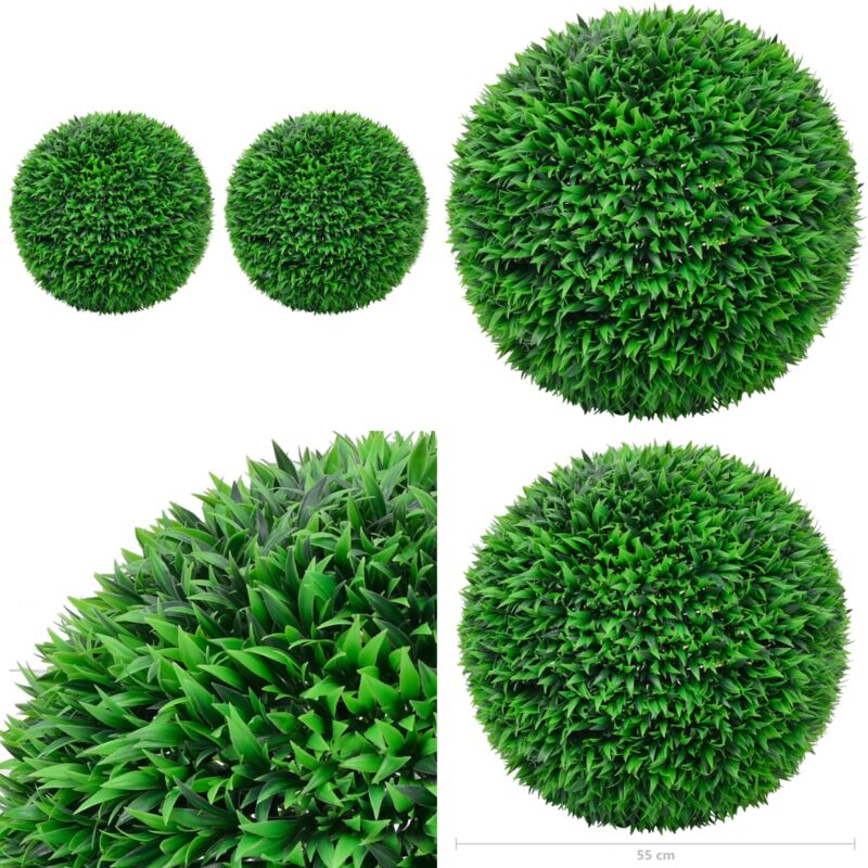 Vidaxl - Boules de buis artificielles 2 pcs 55 cm - Balles De Buis Artificielles - Décoration Intérieur Extérieur - Plantes Artificielles - Verdure