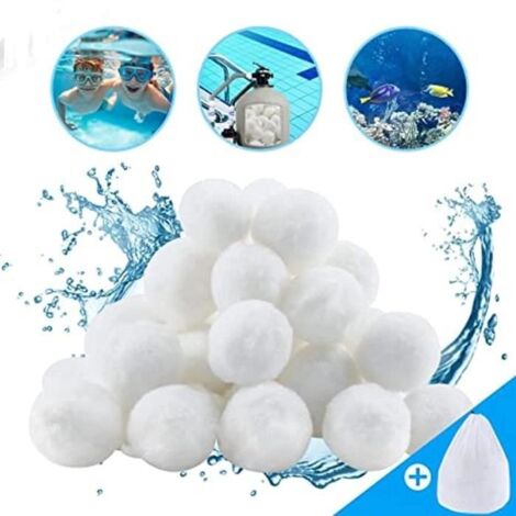 Boules de Filtre de Piscine 200g - Média en Fibre, Alternative au Sable Filtrant, Billes de Filtration