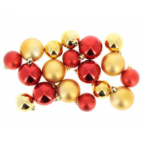 Boules de Noël 18 pcs ROUGE / OR Ø4-5 cm - SILUMEN