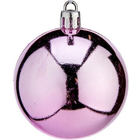 Boules de Noël ø 6 cm 24 pcs. plastique rose