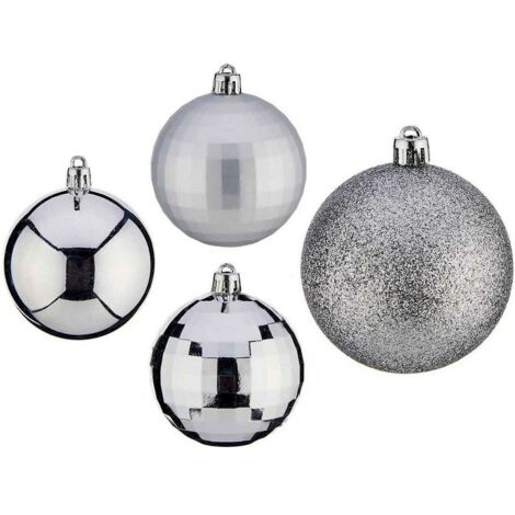 Boules de Noël - Argenté - Ø 7 cm - Rond - A suspendre