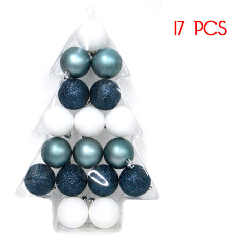 Boules de Noël BLANC / BLEU 17 pcs Ø5cm - SILUMEN