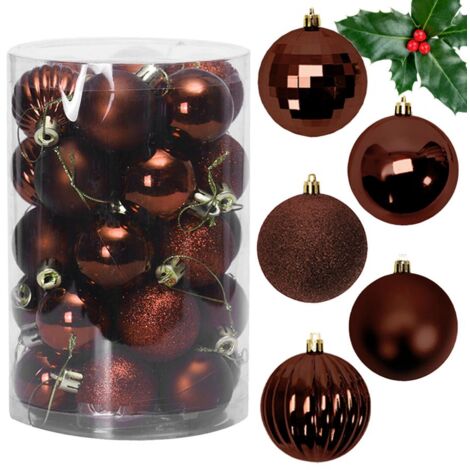 BOULES DE NOËL BROWN 34 SZT SYSD1688-038