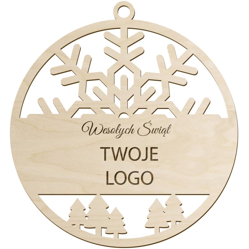 Boules de Noël en bois Boules avec votre propre logo d'entreprise, 10 pièces, en contreplaqué avec logo