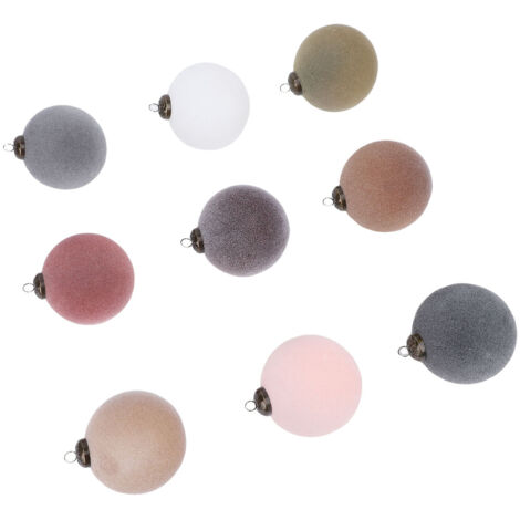 Boules de noël en velours, 9 pièces, 3.1 pouces, boules suspendues en PVC floquées pour arbre, décorations de vacances, d'anniversaire et de mariage
