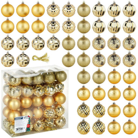 Boules de noel incassables dorees 6 cm 50 pieces