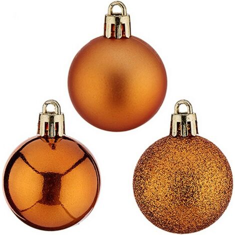 Boules de Noël - Orange - Ø 4 cm - Plastique - Décoration de Noël