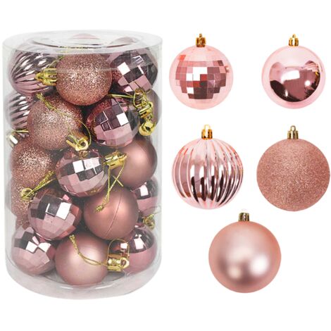 BOULES DE NOËL ROSE 34 SZT SYSD1688-026