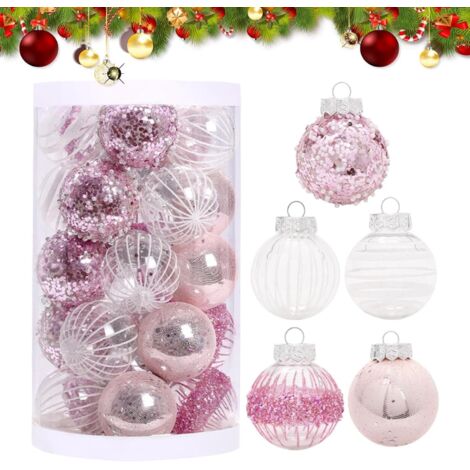 Boules De Noël,Boules de 6 cm Cadeaux pour Bas,Kit de 25