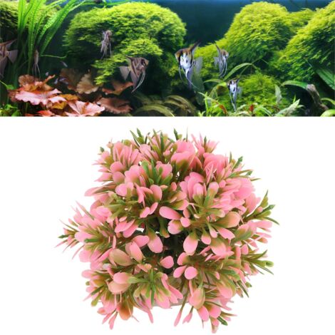 Boules de Plantes Aquatiques Artificielles pour Aquarium Décoration en Rose - AUTRES