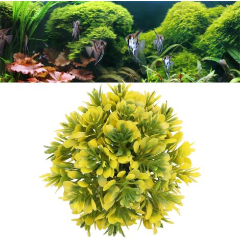 Boules de Plantes Aquatiques Artificielles pour Aquarium Décoration Jaune - AUTRES