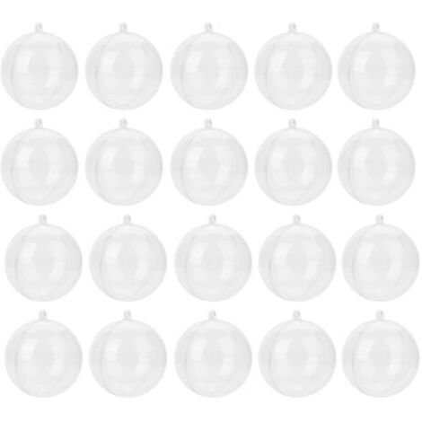 Boules d'ornement transparentes à remplir, 20 pièces, boule en plastique pour décoration de noël, arbre (5cm)