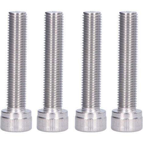 Boulon à tête hexagonale, 4 pièces vis à tête cylindrique à six pans creux A2 en acier inoxydable 1.25mm matériel de fixation à pas fin(M1050)