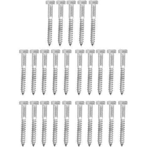 Boulon à tête hexagonale en acier inoxydable 304, filetage partiel, vis à bois autotaraudeuse M6x50mm