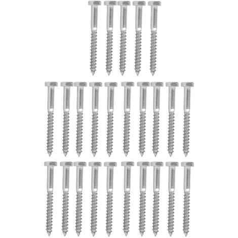Boulon à tête hexagonale en acier inoxydable 304, filetage partiel, vis à bois autotaraudeuse M6x60mm