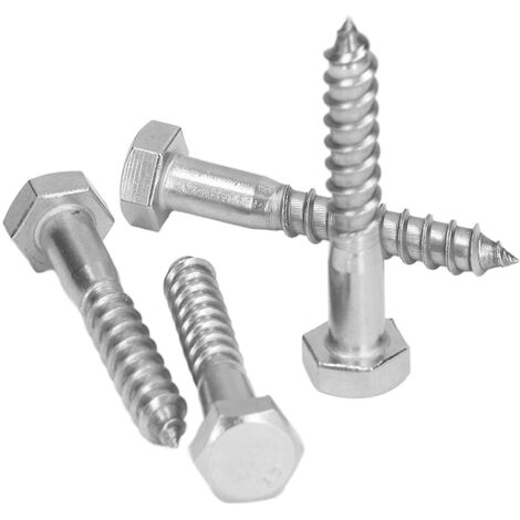 Boulon à tête hexagonale en acier inoxydable 304, vis autotaraudeuse pour bois M8x50mm