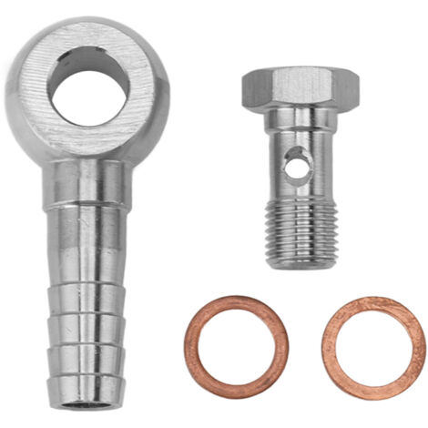 Boulon Banjo de Frein, Adaptateur de Boulon Banjo de Ligne de Frein M10x1,0 à 1/4 Po avec Rondelles pour Connexions de Canalisation - Capacité de élevée.