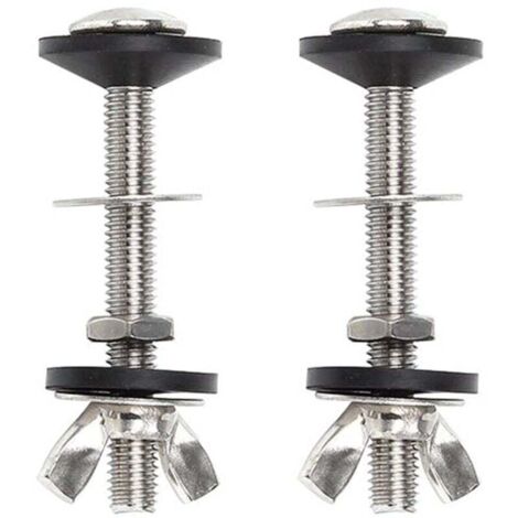 Boulon de toilette kit de boulons de réservoir à bol, kit de 2 pièces pour cassette à vis, fixation universelle pour WC en acier inoxydable, facile à installer