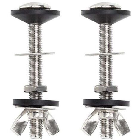 Boulon de toilette kit de boulons de réservoir à bol, kit de 2 pièces pour cassette à vis, fixation universelle pour WC en acier inoxydable, facile à installer