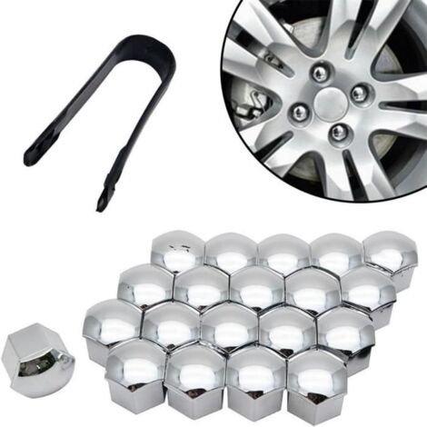 Boulon Ecrou Couvre, 20x Cache Ecrou, Cache Boulon, Capuchons d'écrou de Roue de Voiture Cache-vis Boulon Jantes Décoration