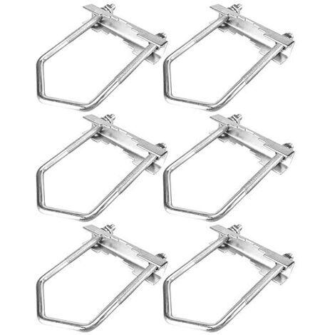 Boulon en U Carré U Guador Fer Galvanisé M6 100  50mm Boulon en U M6 avec Écrou Cadre Sangles U-Bolt Avec Ecrous 6PCS