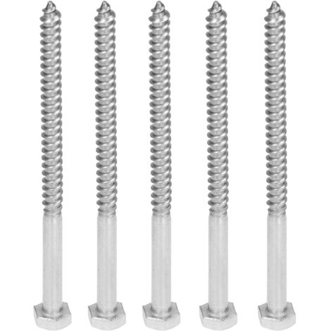 Boulon hexagonal en acier inoxydable 304, filetage partiel, autotaraudeur M6x100mm pour vis à bois