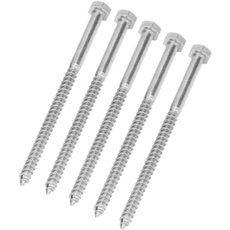 Boulon hexagonal en acier inoxydable 304, filetage partiel M8x140mm pour fixation bois