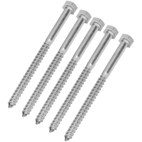 Boulon hexagonal en acier inoxydable 304, filetage partiel, vis autotaraudeuse pour bois M8 x 130 mm