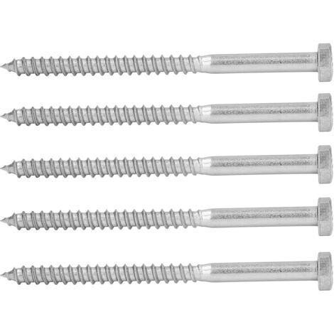 Boulon hexagonal en acier inoxydable 304, vis autotaraudeuse pour bois, filetage partiel, M6 x 90 mm