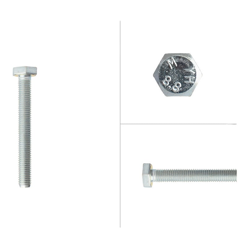 Boulon hexagonal galvanisé M12 x 80 mm - 50 pièces