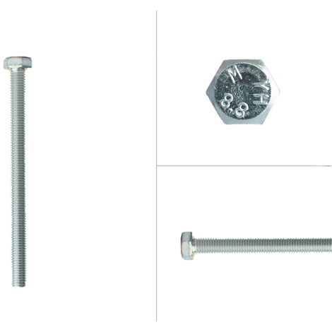Boulon hexagonal galvanisé M8 x 110 mm - 100 pièces