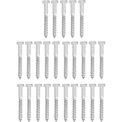 Boulon Hexagonale à Demi-Filet - Vis à Bois Autotaraudeuse en Acier Inoxydable A2-70 304 - Boulon Charpente M8x70mm (Lot de 25)