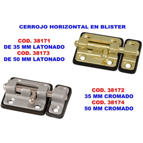Boulon Horizontal 50 mm Chromé sous Blister 724
