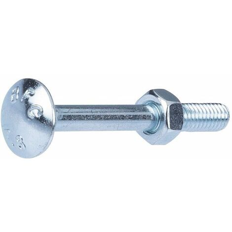 Boulon Japy - Fixpro - Tête ronde collet carré - TRCC - Acier zingué - 6 x 50/18 mm - Boîte de 50