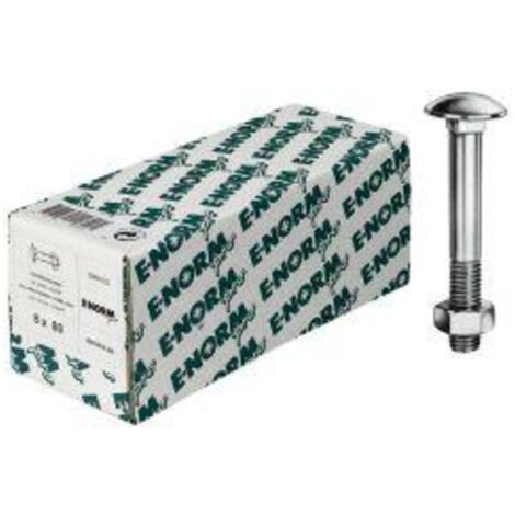 ENORM Boulon tete bombé DIN 603 Mu HDG M8x80 HP E-NORMpro (Par 50)