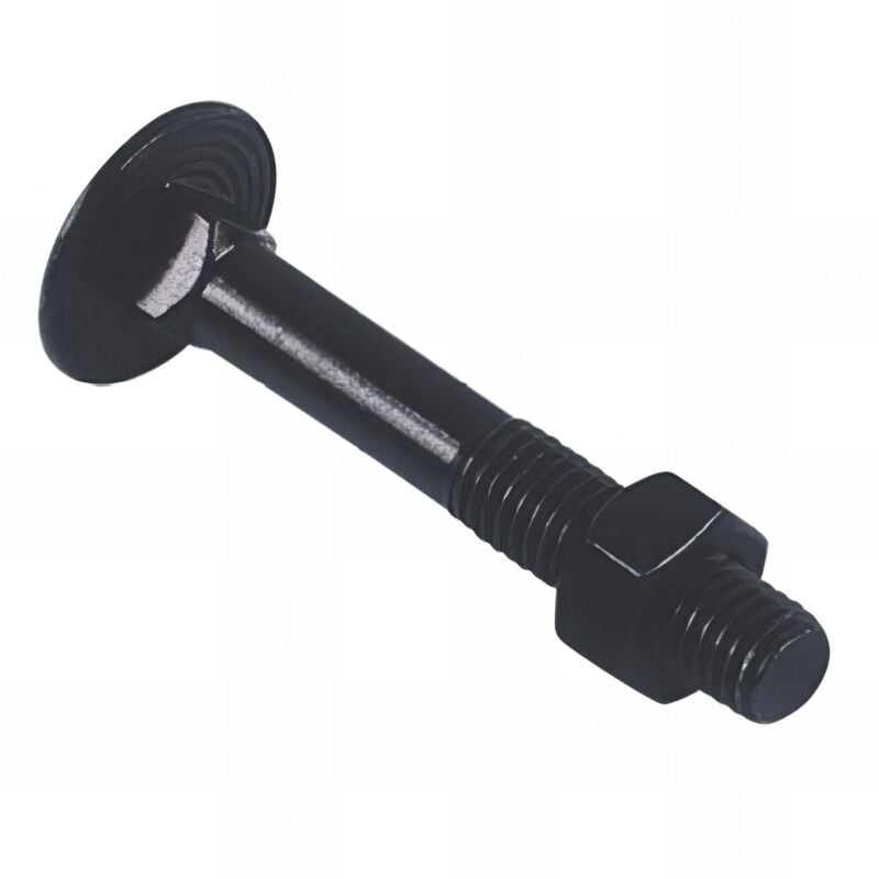 Boulon tête ronde collet carré 6 x 70 mm trcc Zingué noir - Boite de 100 pcs Fixtout BTRCC0607006B