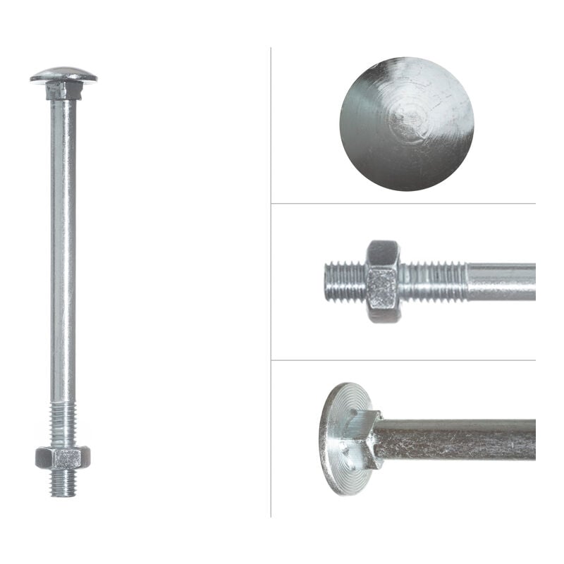 Boulon trcc galvanisé M10 x 140 mm - 50 pièces