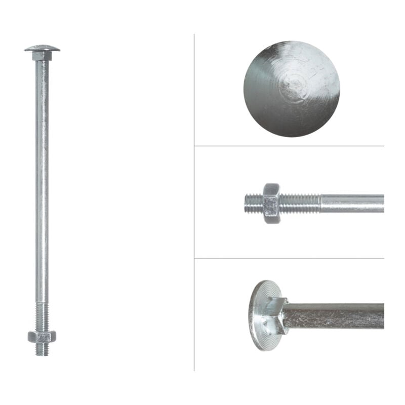 Boulon trcc galvanisé M10 x 200 mm - 25 pièces