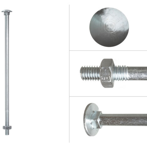 Boulon TRCC galvanisé M10 x 280 mm - 25 pièces